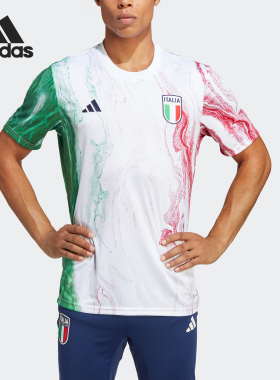 Adidas/阿迪达斯正品FIGC PRESHI男士足球圆领运动短袖HS9868