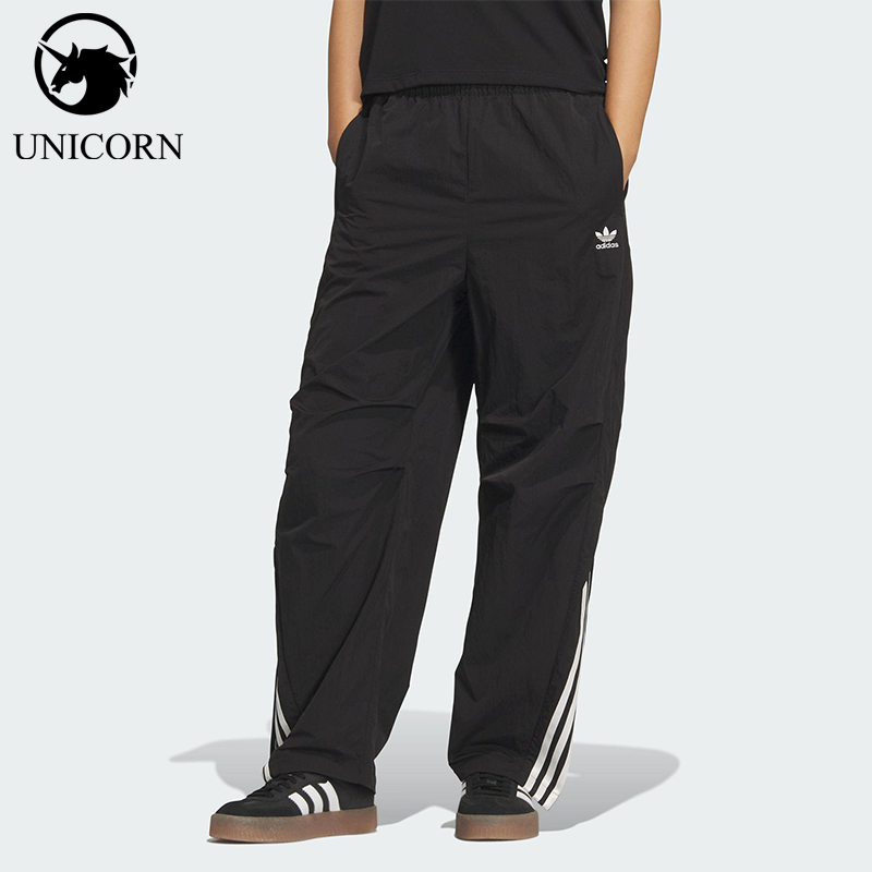 Adidas/阿迪达斯正品三叶草女士运动多口袋梭织宽松弯刀裤KS3324