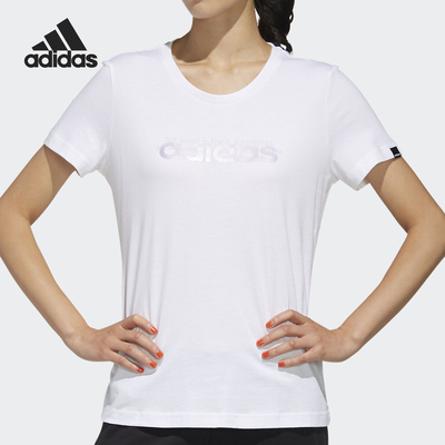 Adidas/阿迪达斯正品夏季款女士训练简约运动透气短袖FM6153