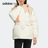 Adidas 阿迪达斯正品 Neo可调节腰带运动女子保暖羽绒服HN2447