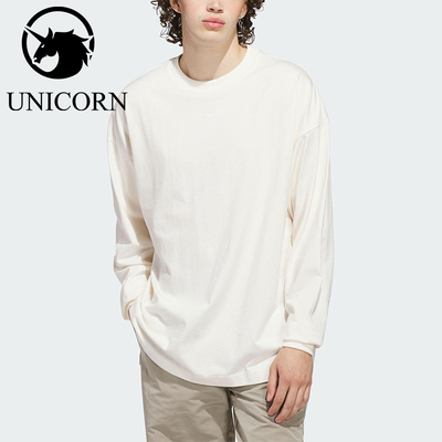 Adidas/阿迪达斯正品2025秋季款男女训练宽松套头运动长袖JX5579