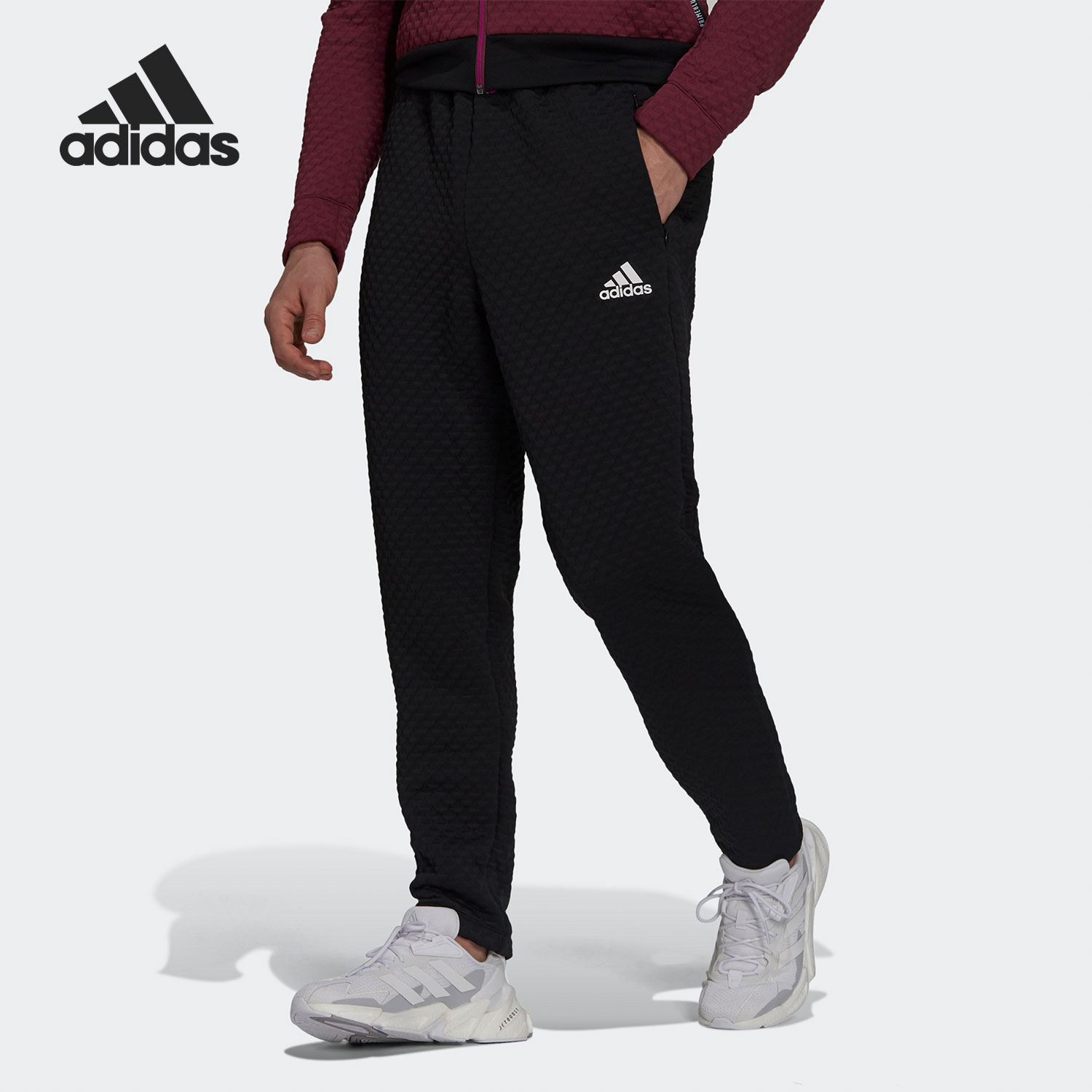 休闲阿迪达斯男子宽松长裤