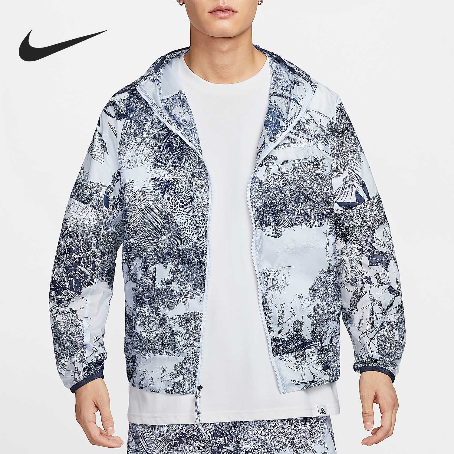 Nike/耐克正品Cinder Cone男士宽松拉链时尚印花外套HJ2886-085