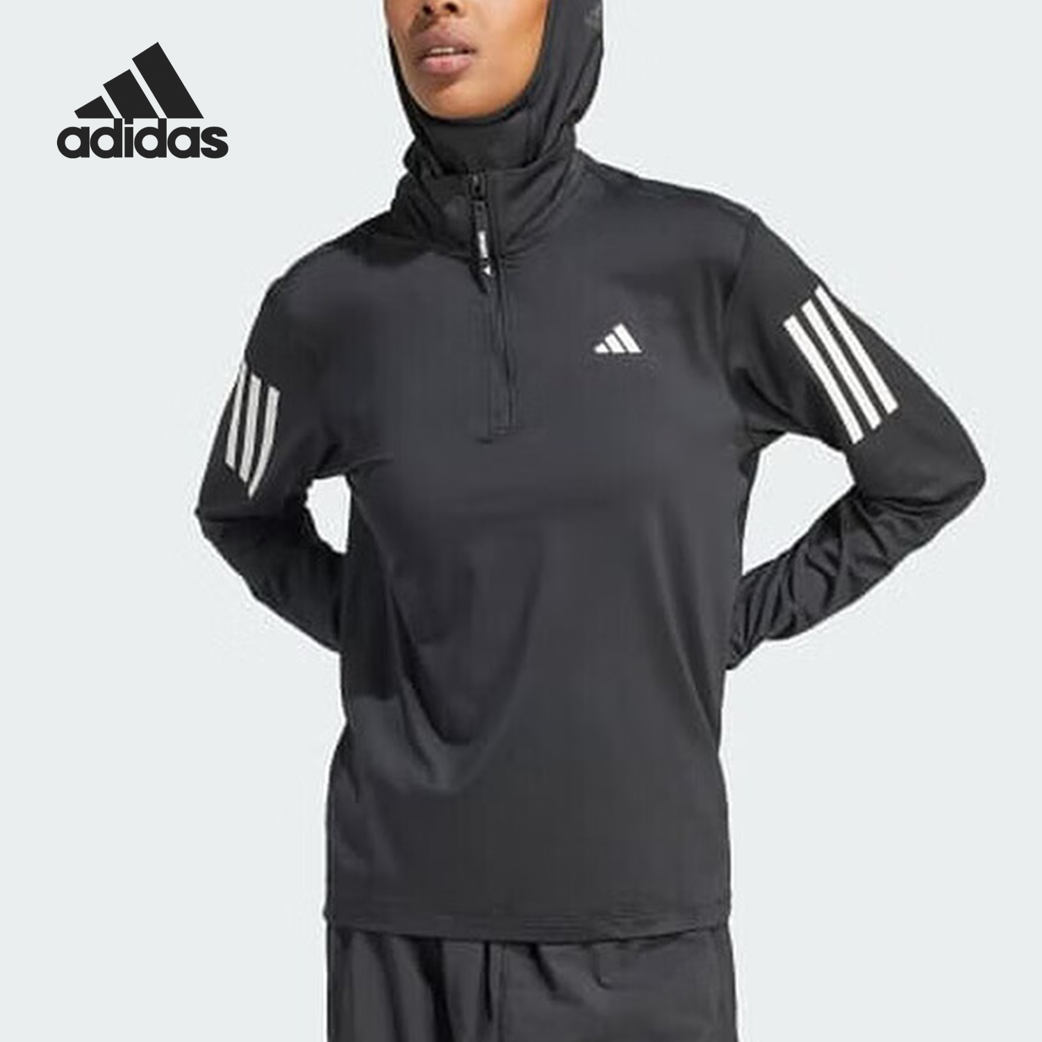 Adidas/阿迪达斯正品OTR B HZIP女士运动透气套头衫IK7440