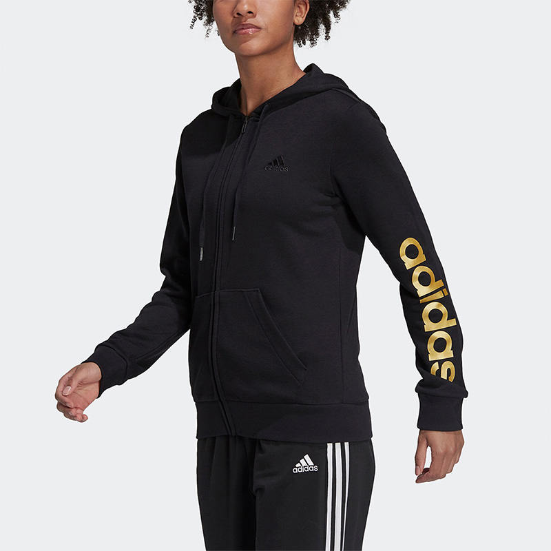 阿迪达斯新款女子连帽运动夹克