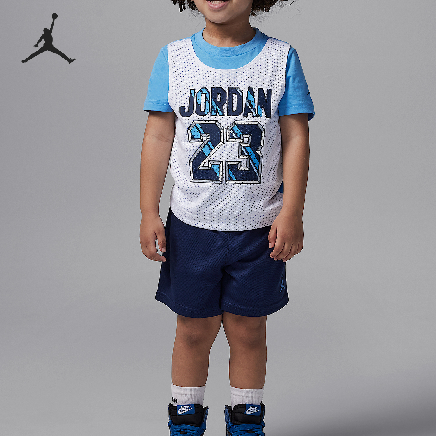 Nike/耐克正品JORDAN婴童运动圆领宽松短袖短裤套装II3501-410