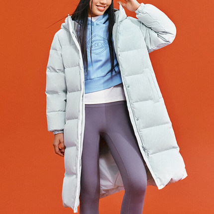 Skechers/斯凯奇官方正品新款女士梭织长款舒适保暖羽绒服