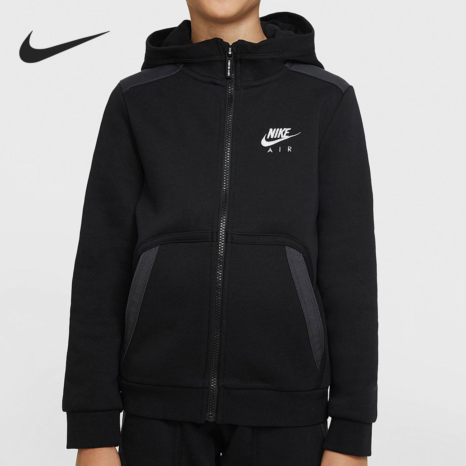 Nike/耐克正品当季新款大童加绒连帽运动休闲外套夹克DA0699-010