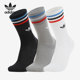 三双装 Adidas 中筒运动袜 三叶草男女同款 GN3076 阿迪达斯正品