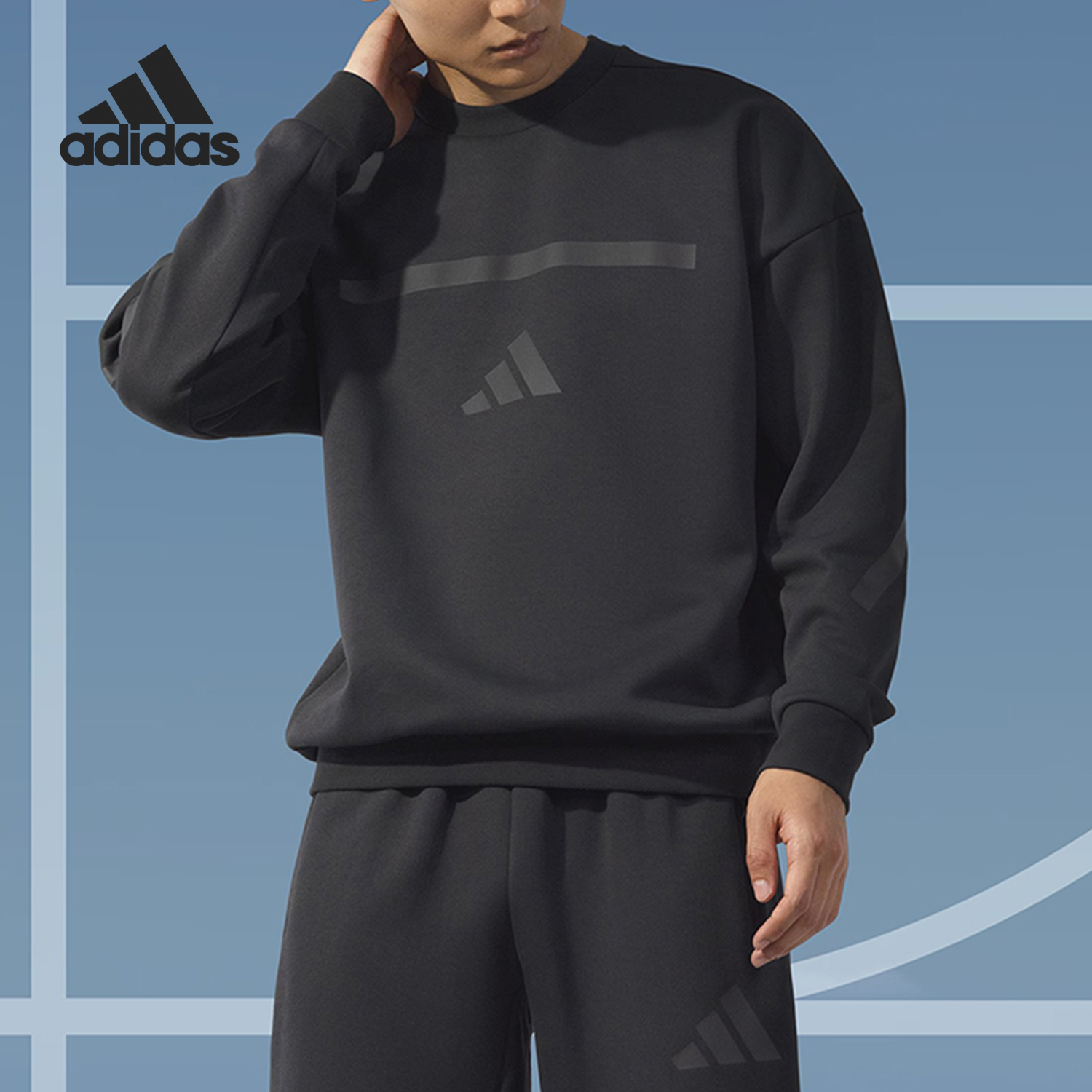 阿迪达斯男士训练宽松卫衣