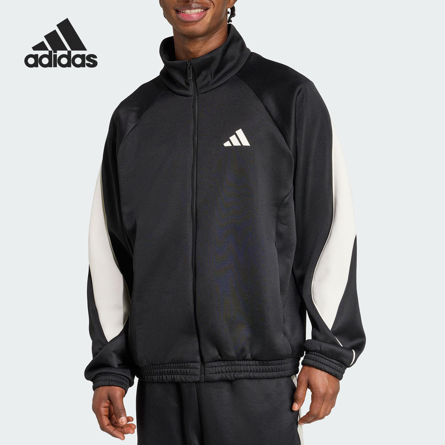 Adidas/阿迪达斯正品STADIUM男士立领宽松运动休闲拼接外套JN1821