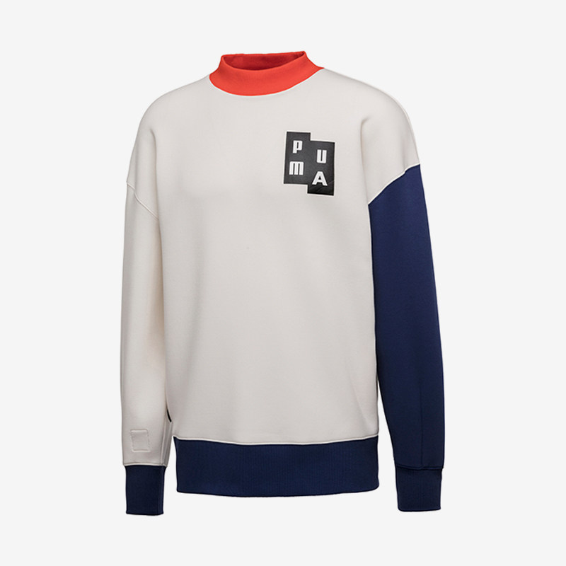 Puma/彪马正品新款男女时尚拼接撞色圆领套头休闲卫衣576952