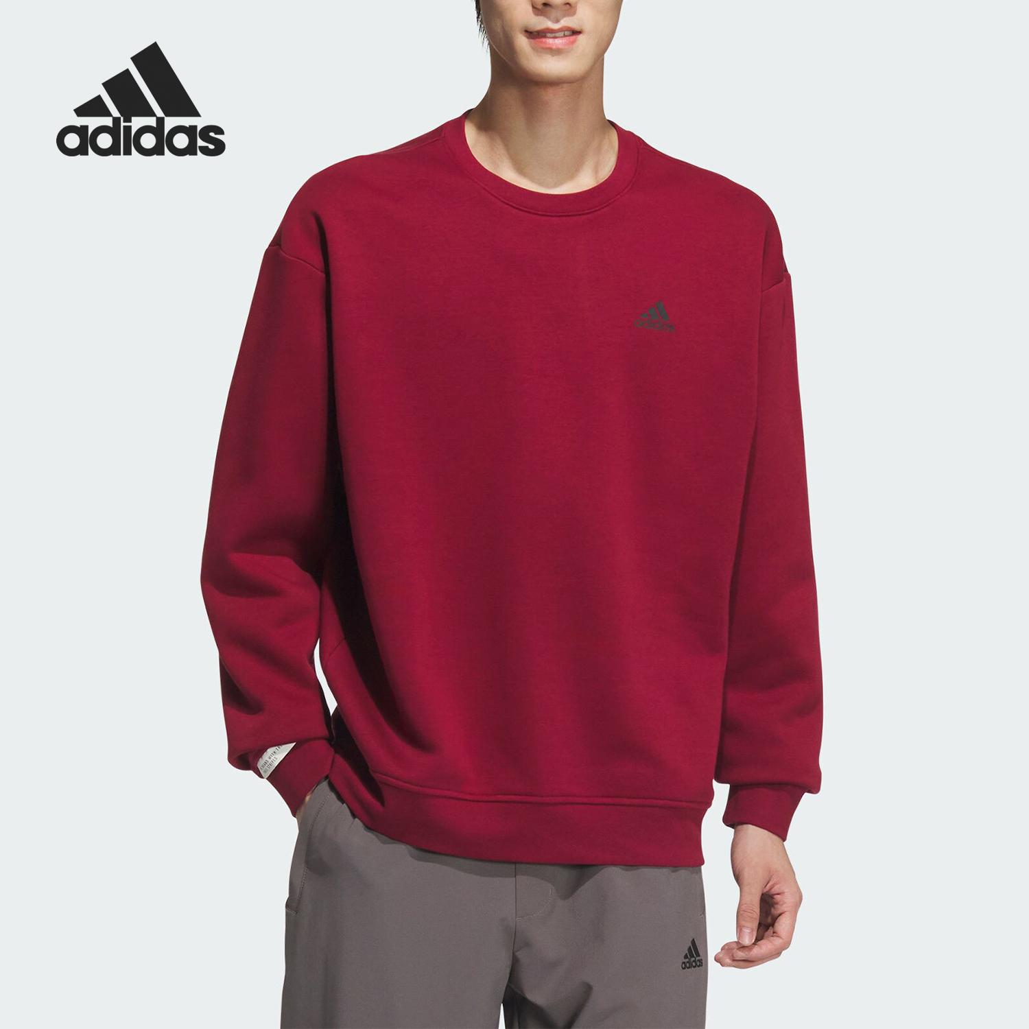 Adidas/阿迪达斯正品LABEL SWEATER男女运动时尚卫衣JM9095