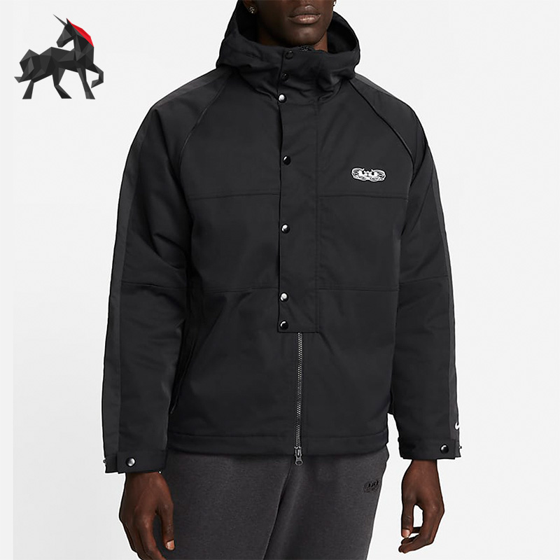 Nike/耐克正品冬季男子篮球运动保暖夹棉连帽外套 DQ6137-010