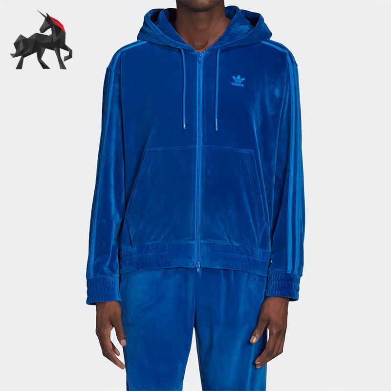 阿迪达斯男子丝绒夹克