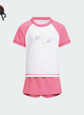 Adidas/阿迪达斯正品LG CD2 SET小童印花夏季短袖套装IY8112