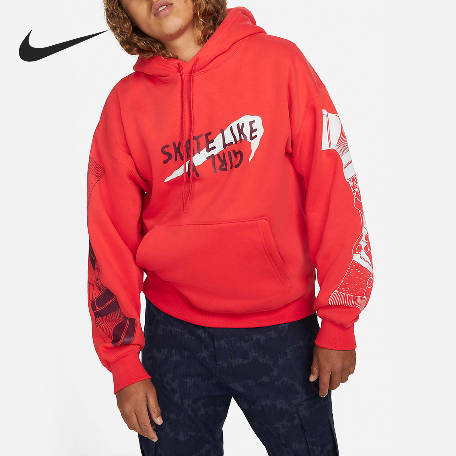 Nike/耐克官方正品秋冬新款SB男女滑板加绒连帽衫卫衣DQ7305-696