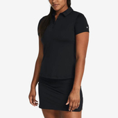 安德玛正品 1383612 2025新款 POLO衫 001 女士高尔夫轻盈翻领短袖