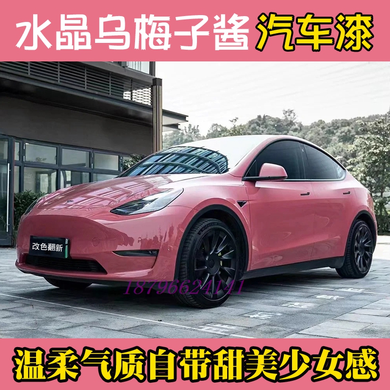 鹦鹉定制漆色水晶乌梅子酱甜美粉色小姐姐全车翻新改色喷漆清漆