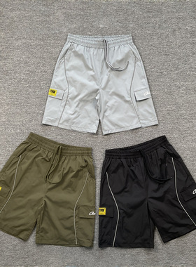 corteiz shorts美潮高街休闲刺绣工装风多口袋梭织夏季五分短裤男