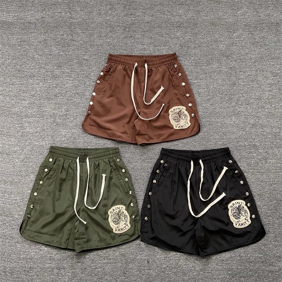 Saint Michael夏季立体刺绣运动梭织五分裤男女宽松高街铆钉短裤,男装,短裤,淘宝优惠券,粉丝福利购,淘宝优惠卷