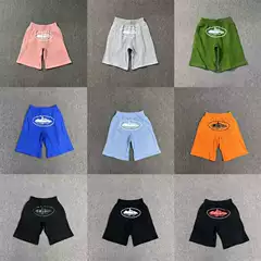 Corteiz American Street Style Alcatraz Print Shorts Summer Loose Five-Point Shorts Unisex Sports Casual Sweatpants