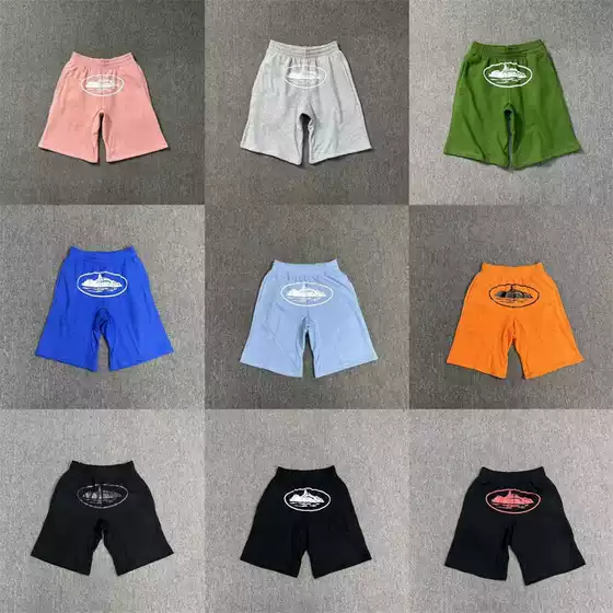 Corteiz American Street Style Alcatraz Print Shorts Summer Loose Five-Point Shorts Unisex Sports Casual Sweatpants