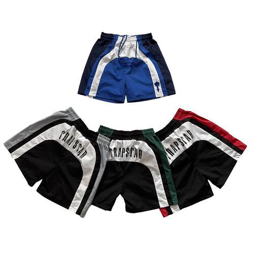 trapstar夏季美潮高街宽松复古运动休闲撞色刺绣梭织速干抽绳短裤