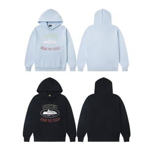 Corteiz美式恶魔岛字母印花连帽卫衣街头男女宽松秋冬加绒帽衫