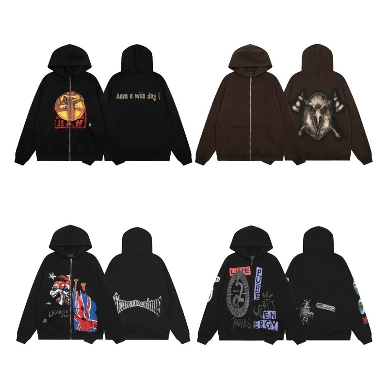 TravisScott美潮复古印花卫衣