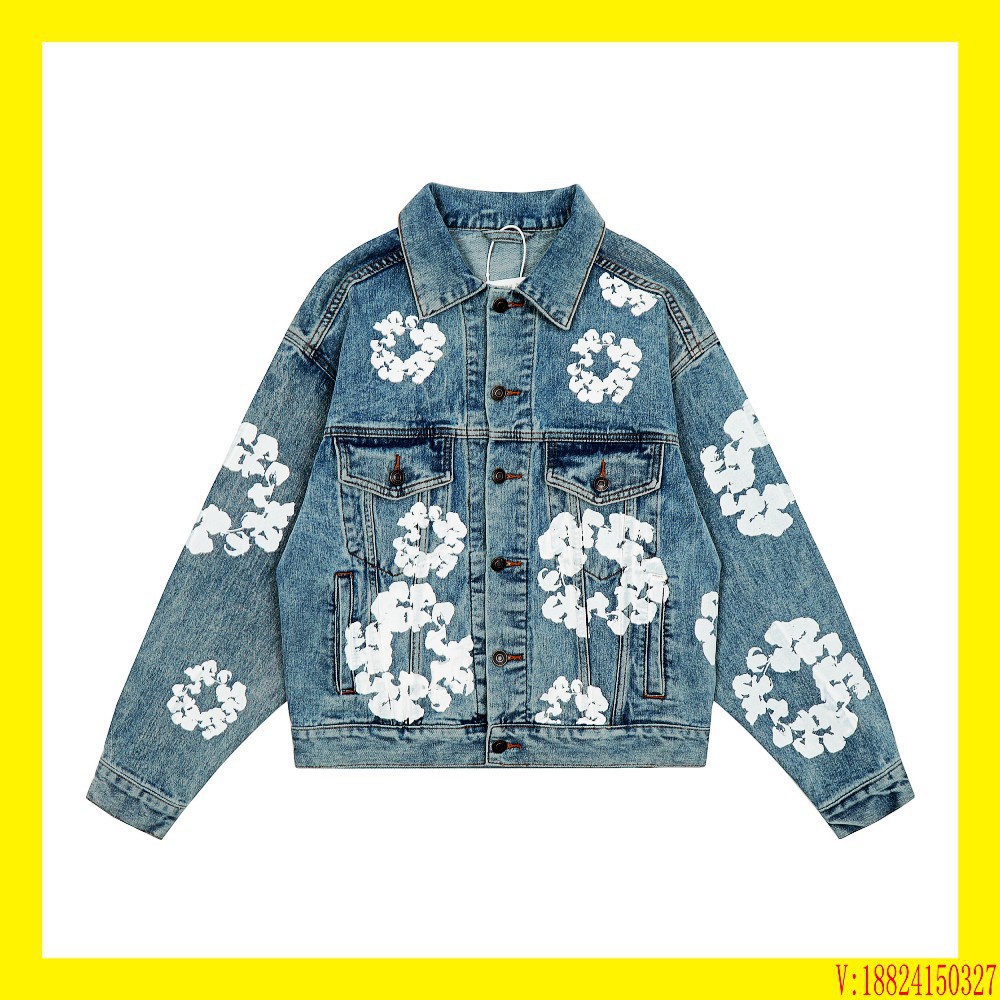 Denim Tears木棉花牛仔衣外套fog高街Kanye侃爷同款水洗复古夹克