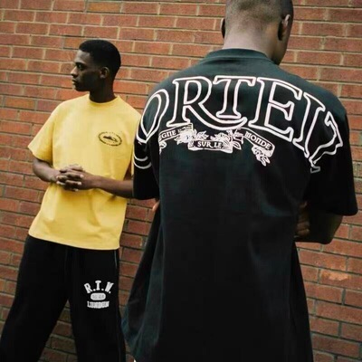 Corteiz美式街头嘻哈恶魔岛字母印花T恤蝙蝠袖男女宽松休闲短袖潮