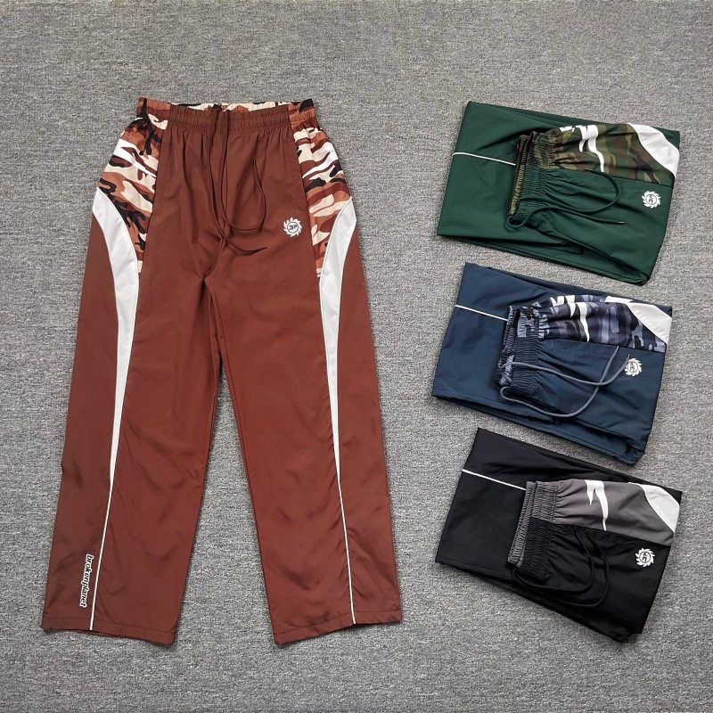 美潮街头刺绣字母拼接休闲裤