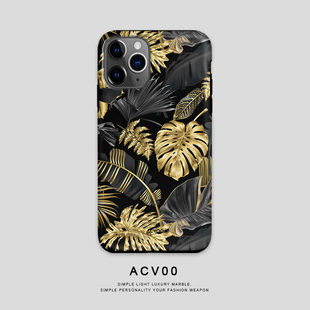 Acvoo新款 鎏金棕榈iPhone13Promax手机壳12双层15P适用于XR苹果14