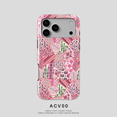 Acvoo几何花卉植物花纹iPhone15Promax保护14适用于苹果13手机壳12防摔壳11不褪色可水洗plus全包mini