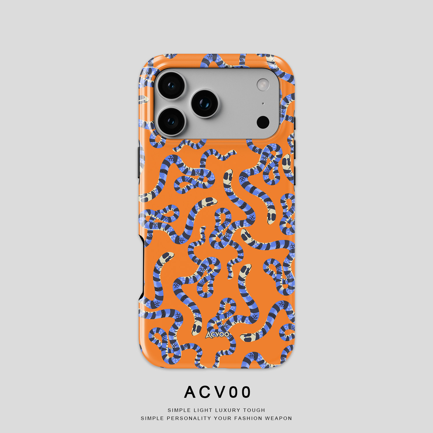 Acvoo蛇年橙色本命年个性iPhone16Promax保护15适用于苹果14手机壳13防摔壳12不褪色11环保可水洗plus全包