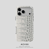 Acvoo仿真纹理质感白色时尚 iPhone16Promax保护14适用于苹果13手机壳12防摔壳11不褪色可水洗plus全包mini