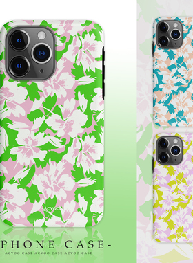 Acvoo春日绿色粉色花卉清新iPhone16Promax保护14适用于苹果13手机壳12防摔壳11不褪色可水洗plus全包