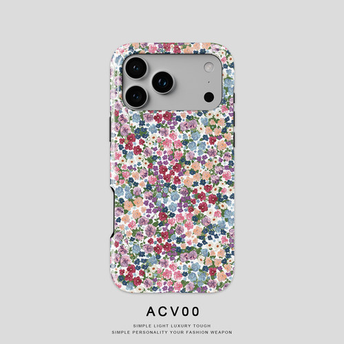 acvoo碎花iPhone全包防摔壳