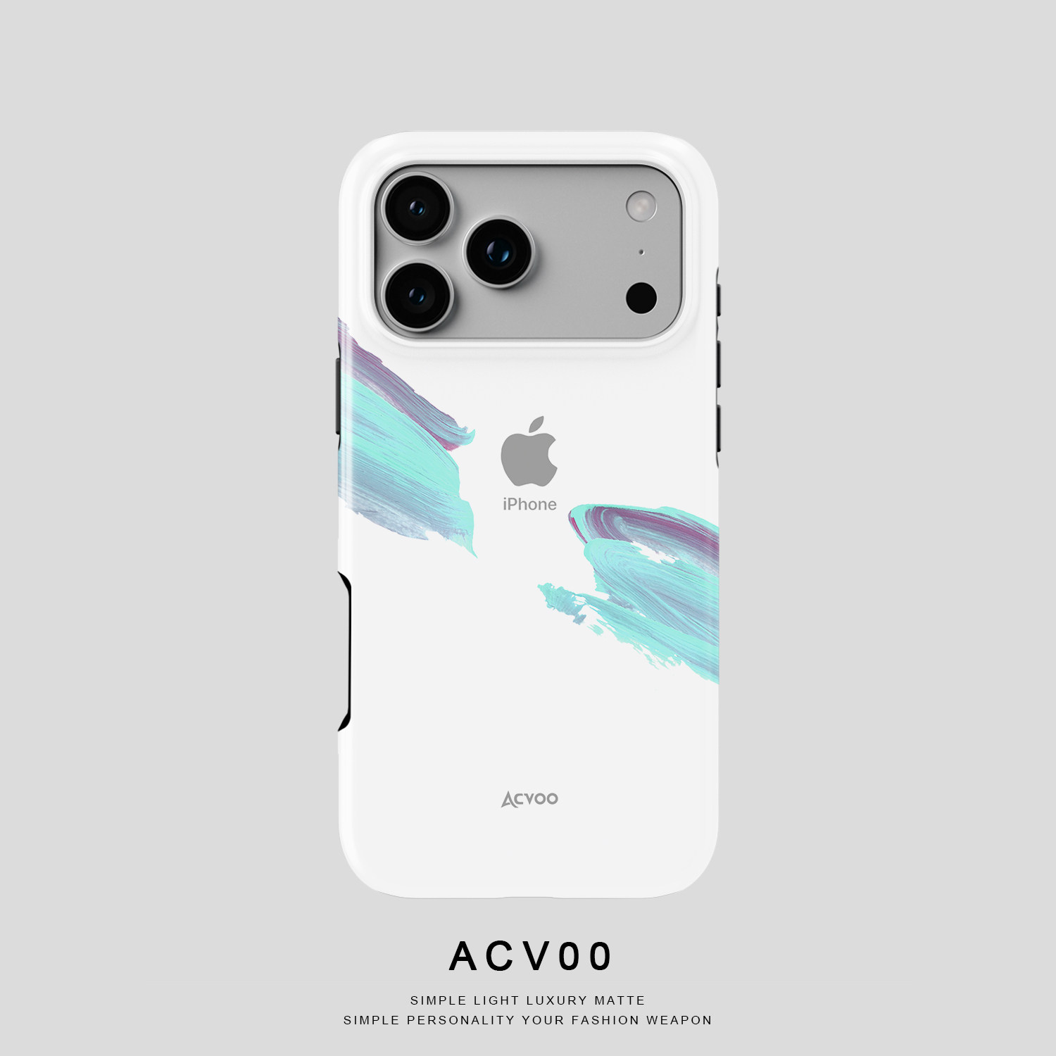 Acvoo冰蓝薄荷笔触渐变iPhone17Promax保护16适用于苹果15手机壳14防摔壳13不褪色12环保可水洗Air全包