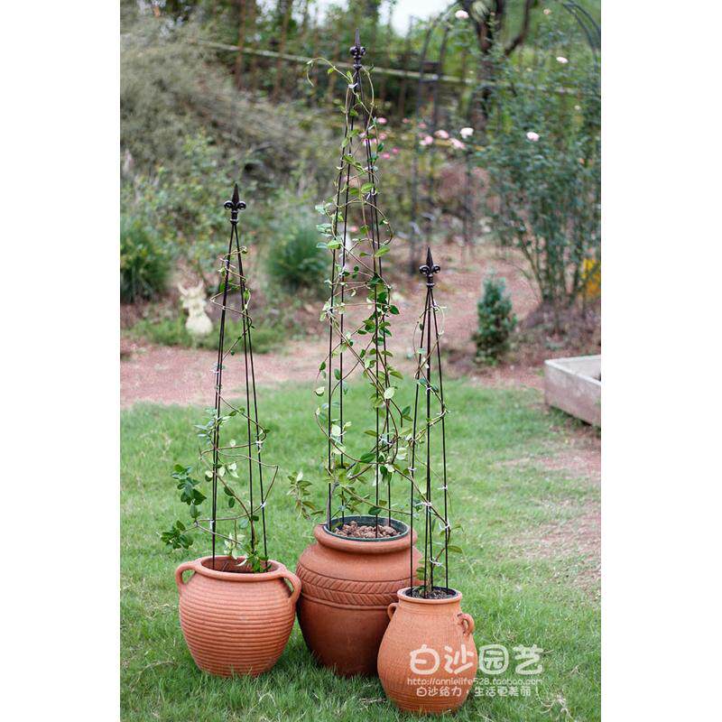尖顶爬藤架园艺花架庭院花园锥形铁艺花架铁线莲室内阳台落地包邮