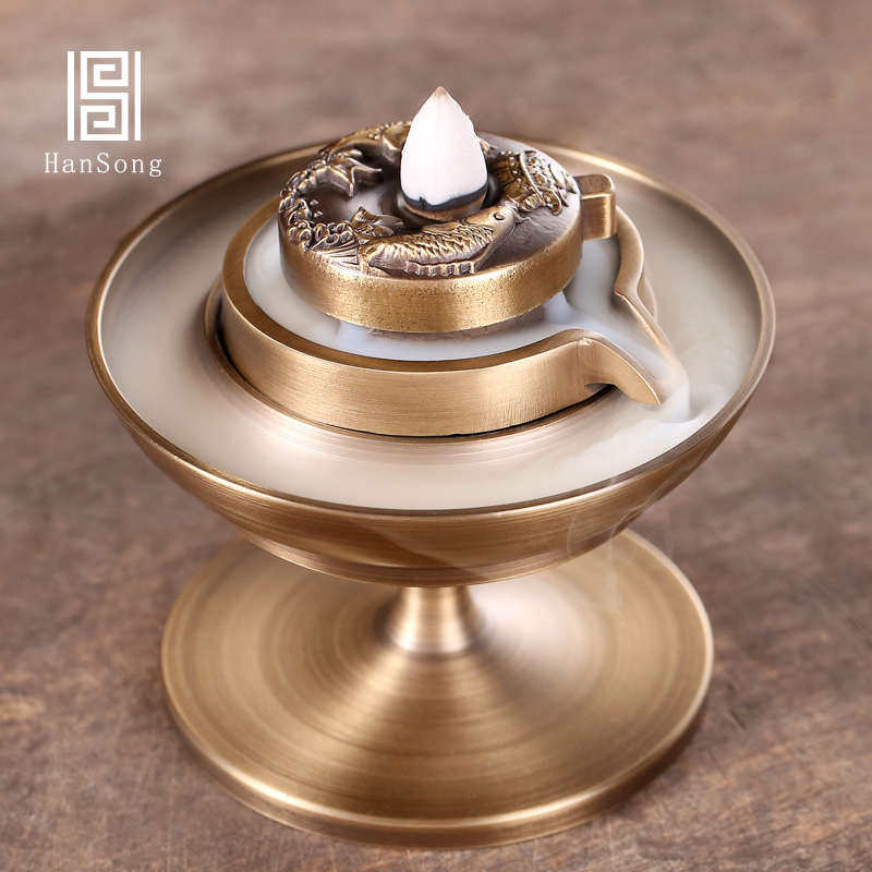 倒流香炉黄铜家用室内茶桌沉香禅意禅意檀香创意香炉熏摆件茶道,家居饰品,香薰炉,淘宝优惠券,粉丝福利购,淘宝优惠卷