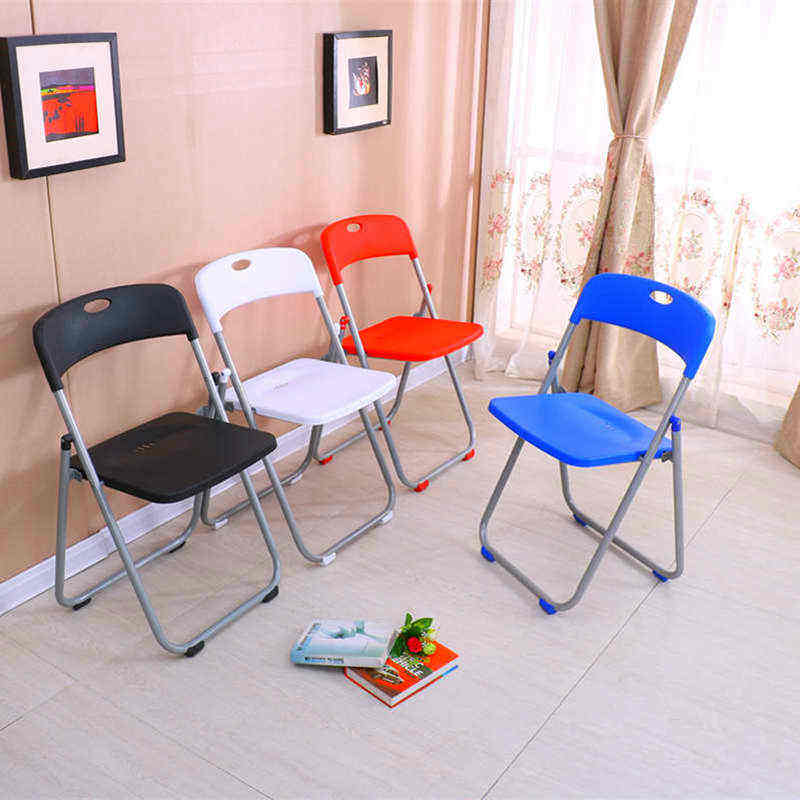 加固简易家用可折叠椅白色办公椅会议椅电脑椅座椅培训椅靠背椅凳