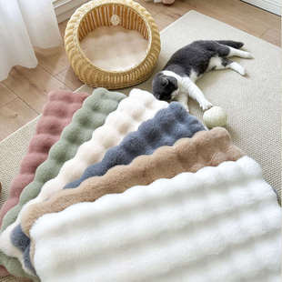 毛绒猫咪垫子猫窝狗窝睡觉垫四季通用宠物坐垫毯子猫狗笼保暖垫子