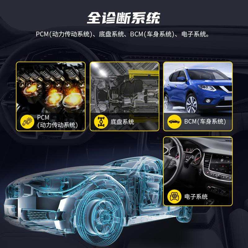 汽车通用故障检测仪气囊ABS机油保养EPB复位解码器全系统诊断清