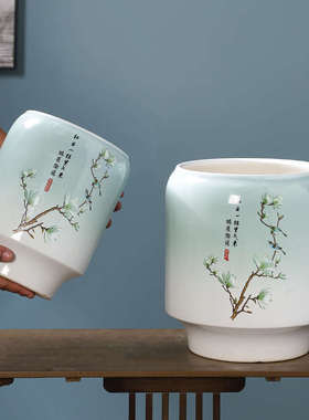 新中式家用花盆陶瓷室内客厅桌面兰花春羽三角梅龟背竹绿植冬青盆