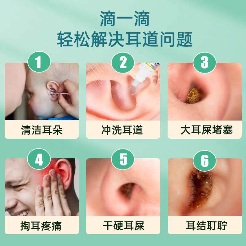 儿童碳酸氢钠滴耳液宝宝耵聍水掏耳软化液耳屎耳神器婴儿结石耳垢