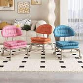 万向轮小凳子家用滑轮矮凳带娃神器儿童带轮圆板凳懒人美缝靠背椅