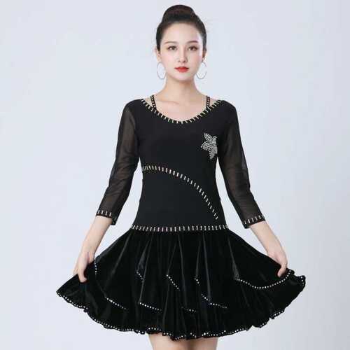 广场舞服装秋冬新款加厚金丝绒半身裙大摆裙A字裙舞裙跳舞短裙女