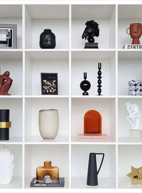 样板间简约软装家居饰品书柜相架创意陶瓷玻璃摆件工艺品ZH3151